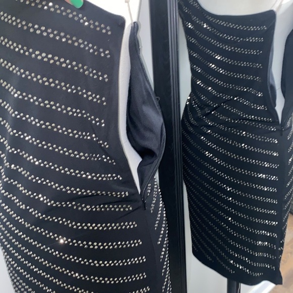 PHILOSOPHY DRESSES STUDDED Asymmetrical One Shoulder Bodycon Cocktail Dress SZ M - Picture 9 of 12